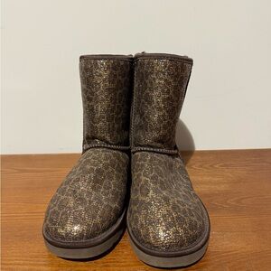 UGG Brown Textured Mid-Calf Boots